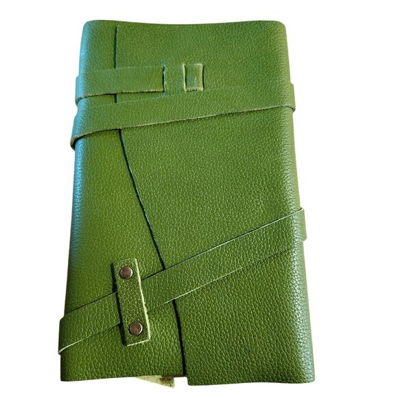 Portland Leather Large Wrap Journal Mantis Green Pebbled Unicorn Refill 9x5.5 - Picture 3 of 6